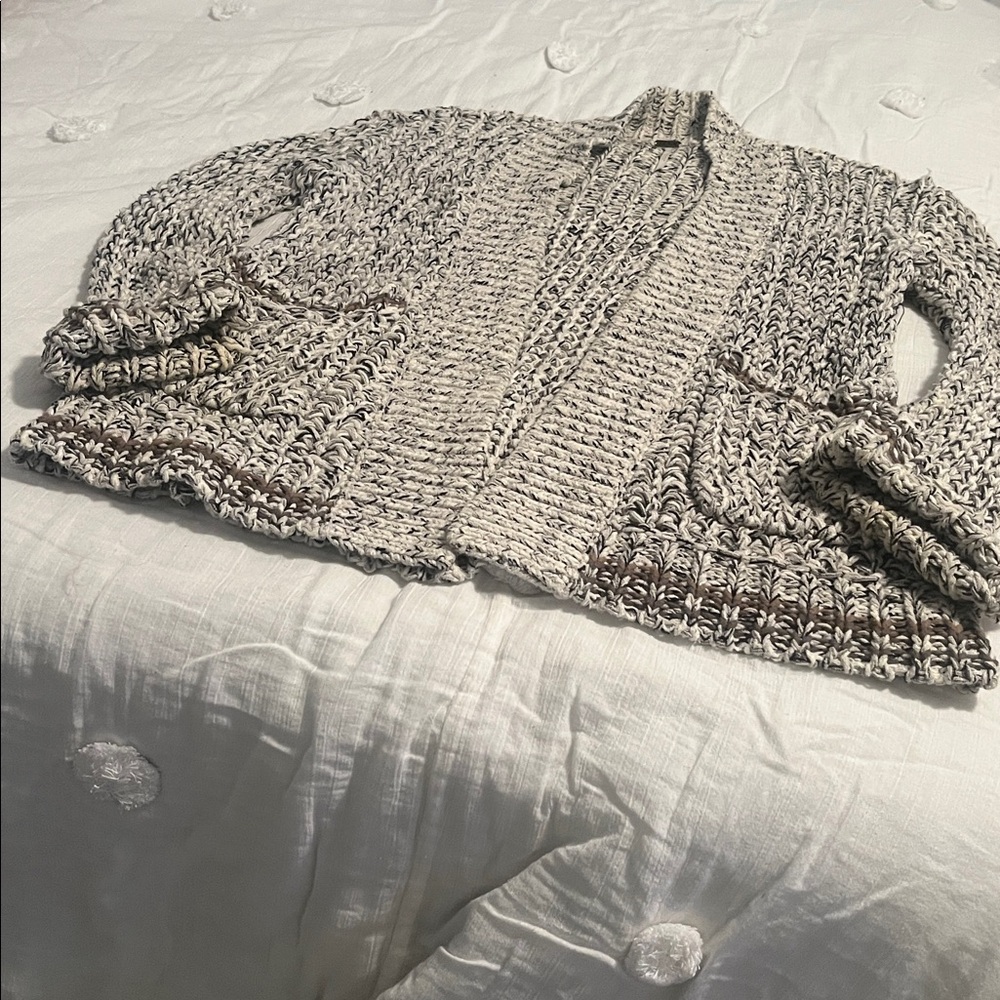 Free People Black and Brown Knit Cardigan - Picture 6 of 6